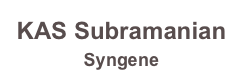 KAS Subramanian
Syngene